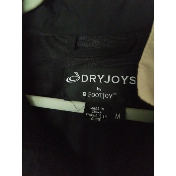 DRYJOYS By FOOTJOY Mens S/S FJ Logo Windbreaker Jacket M Beige Black - Picture 8 of 8